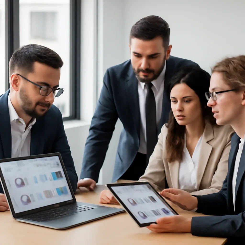 professional digital marketing team in a modern office