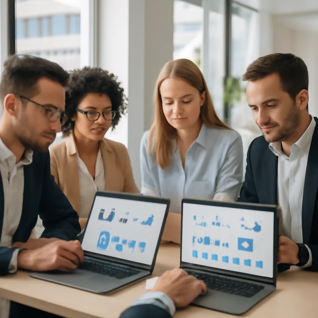 professional digital marketing team in a modern office